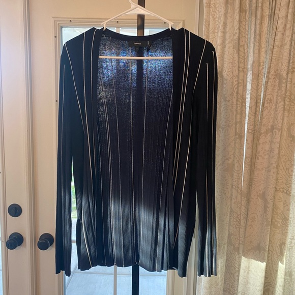 Theory Hankson Striped Black Cardigan Small - Picture 11 of 11